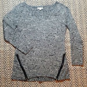 BNWT New York & Company Leather Zipper Sweater Sz. M